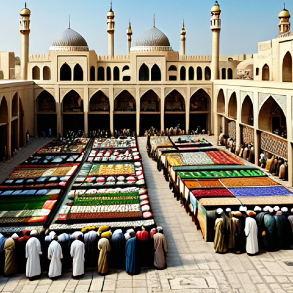 이슬람 제국의 발전 - **

A bustling marketplace in Baghdad during the Golden Age of Islam. Scholars, merchants, and artis...