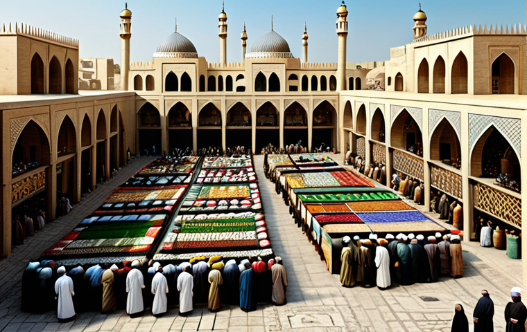 이슬람 제국의 발전 - **

A bustling marketplace in Baghdad during the Golden Age of Islam. Scholars, merchants, and artis...