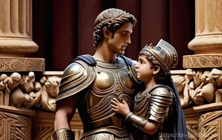 트로이 전쟁과 호메로스의 일리아스 - **Prompt for Hector's Farewell:**
    "A poignant scene depicting the Trojan Prince Hector, fully cl...