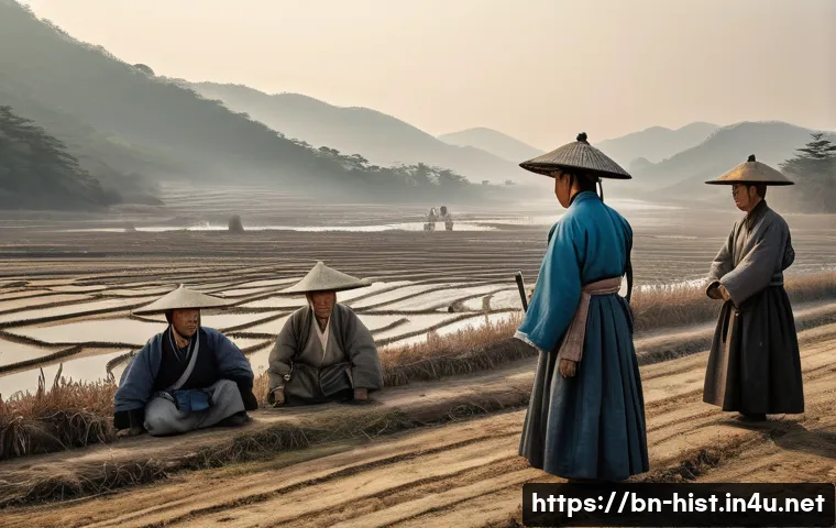 동학농민운동과 갑오개혁 - **"A detailed scene depicting the profound hardship and simmering discontent of Korean peasants in t...